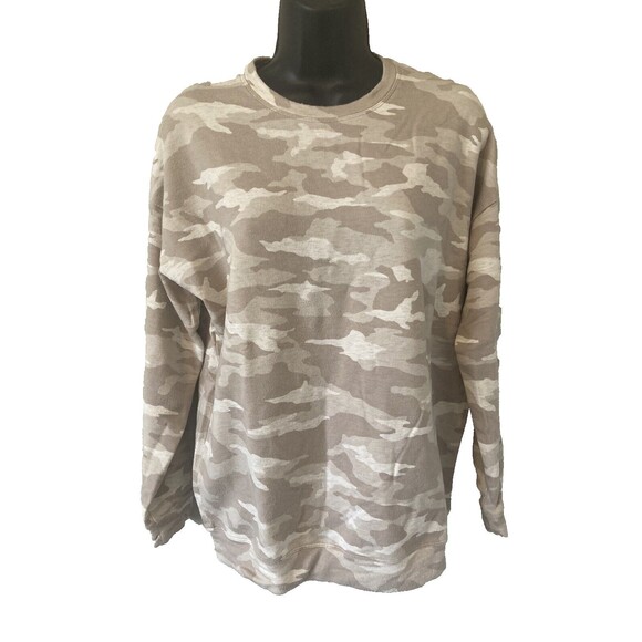 Athleta Balance Pullover Sweatshirt Womens Size Small Camouflage Tan - Picture 1 of 9